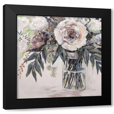 Elation Greige Black Modern Wood Framed Art Print with Double Matting by Vertentes, Jeanette