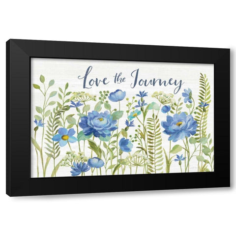 Botanical Blue II Black Modern Wood Framed Art Print with Double Matting by Vassileva, Silvia