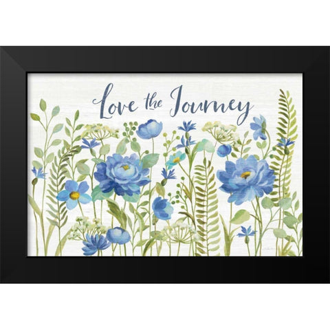 Botanical Blue II Black Modern Wood Framed Art Print by Vassileva, Silvia