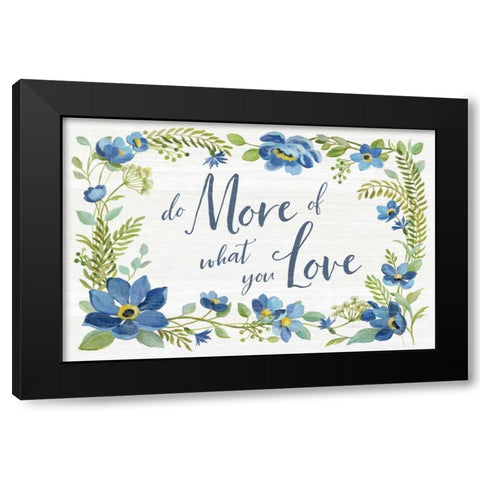 Botanical Blue III Black Modern Wood Framed Art Print by Vassileva, Silvia