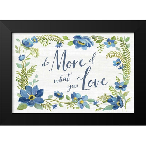 Botanical Blue III Black Modern Wood Framed Art Print by Vassileva, Silvia