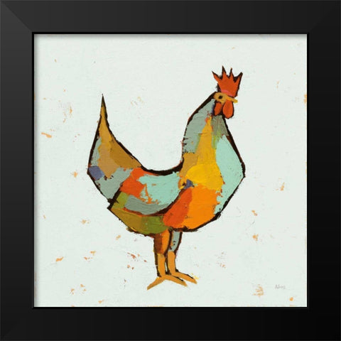 The Strutter on White Black Modern Wood Framed Art Print by Adams, Phyllis