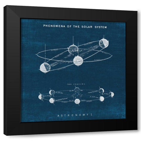 Solar System Blueprint I Black Modern Wood Framed Art Print by Wild Apple Portfolio