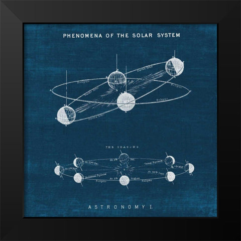Solar System Blueprint I Black Modern Wood Framed Art Print by Wild Apple Portfolio