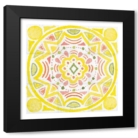 Citrus tile II v2 White Border Black Modern Wood Framed Art Print with Double Matting by DeNeige, Elyse
