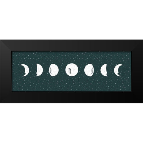 Sweet Dreams Moon Cycle Black Modern Wood Framed Art Print by Thorns, Becky
