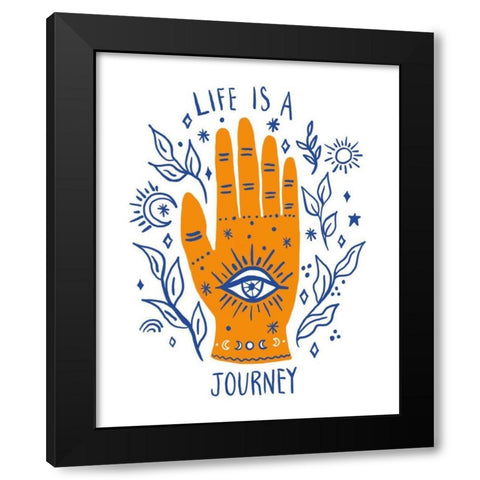 Palm Reading I Black Modern Wood Framed Art Print by Zaman, Farida