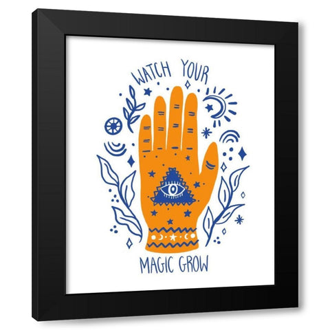 Palm Reading II Black Modern Wood Framed Art Print with Double Matting by Zaman, Farida
