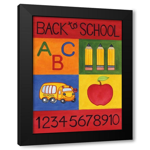 Back to School Black Modern Wood Framed Art Print with Double Matting by McKenna, Kathleen Parr