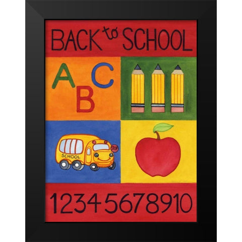 Back to School Black Modern Wood Framed Art Print by McKenna, Kathleen Parr