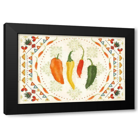 Tex Mex Fiesta I Black Modern Wood Framed Art Print with Double Matting by Charron, Veronique