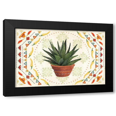 Tex Mex Fiesta II Black Modern Wood Framed Art Print with Double Matting by Charron, Veronique