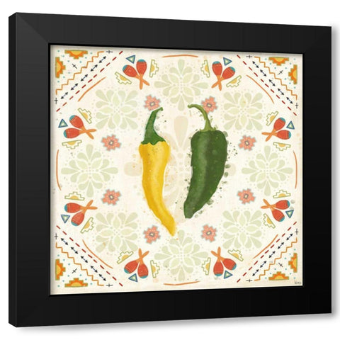Tex Mex Fiesta III Black Modern Wood Framed Art Print by Charron, Veronique