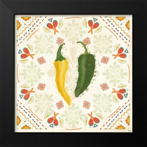 Tex Mex Fiesta III Black Modern Wood Framed Art Print by Charron, Veronique