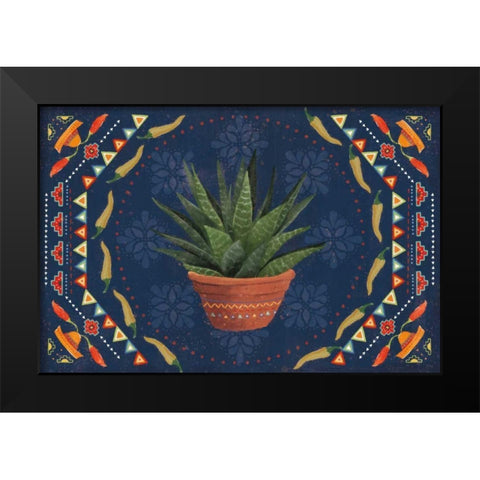 Tex Mex Fiesta II Dark Black Modern Wood Framed Art Print by Charron, Veronique