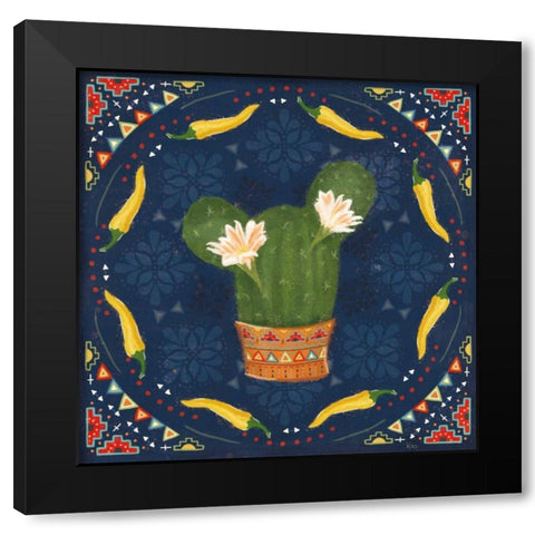 Tex Mex Fiesta IV Dark Black Modern Wood Framed Art Print by Charron, Veronique