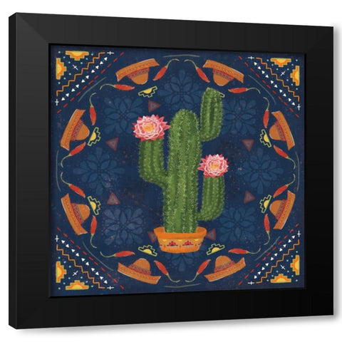 Tex Mex Fiesta V Dark Black Modern Wood Framed Art Print with Double Matting by Charron, Veronique