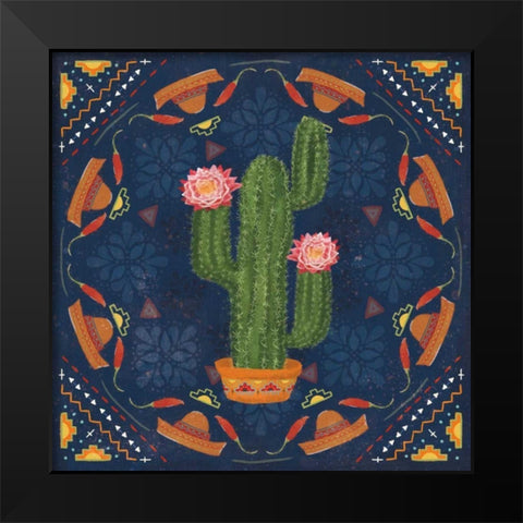 Tex Mex Fiesta V Dark Black Modern Wood Framed Art Print by Charron, Veronique