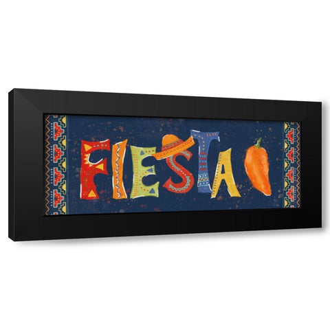 Tex Mex Fiesta VII Dark Black Modern Wood Framed Art Print with Double Matting by Charron, Veronique