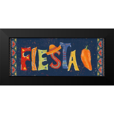 Tex Mex Fiesta VII Dark Black Modern Wood Framed Art Print by Charron, Veronique