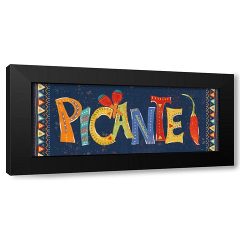 Tex Mex Fiesta VIII Dark Black Modern Wood Framed Art Print by Charron, Veronique