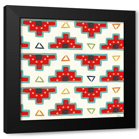 Tex Mex Fiesta Pattern III Black Modern Wood Framed Art Print by Charron, Veronique