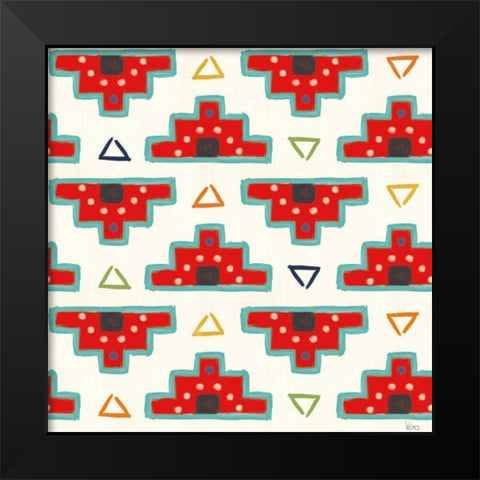 Tex Mex Fiesta Pattern III Black Modern Wood Framed Art Print by Charron, Veronique