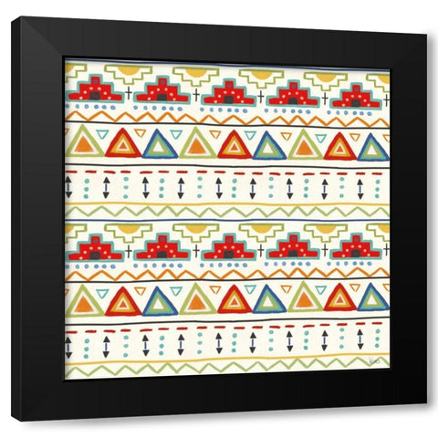 Tex Mex Fiesta Pattern VA Black Modern Wood Framed Art Print with Double Matting by Charron, Veronique