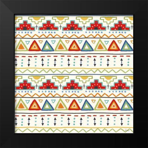 Tex Mex Fiesta Pattern VA Black Modern Wood Framed Art Print by Charron, Veronique
