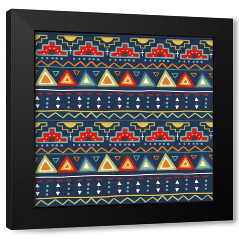 Tex Mex Fiesta Pattern VB Black Modern Wood Framed Art Print with Double Matting by Charron, Veronique