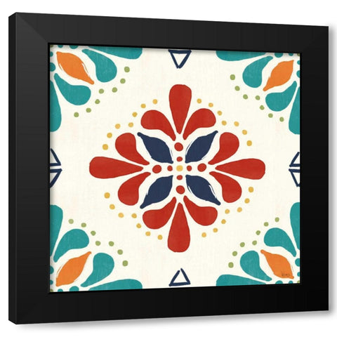 Tex Mex Fiesta Pattern VIIA Black Modern Wood Framed Art Print with Double Matting by Charron, Veronique