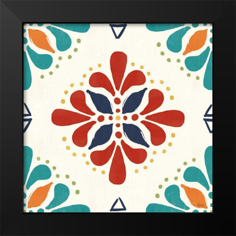 Tex Mex Fiesta Pattern VIIA Black Modern Wood Framed Art Print by Charron, Veronique