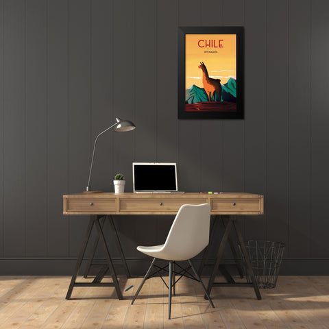 Chile Black Modern Wood Framed Art Print by Escalante, Omar
