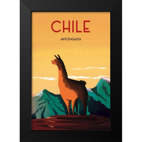 Chile Black Modern Wood Framed Art Print by Escalante, Omar