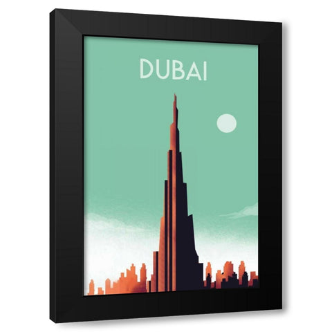 Dubai Black Modern Wood Framed Art Print by Escalante, Omar