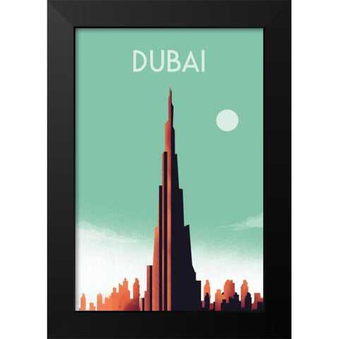 Dubai Black Modern Wood Framed Art Print by Escalante, Omar