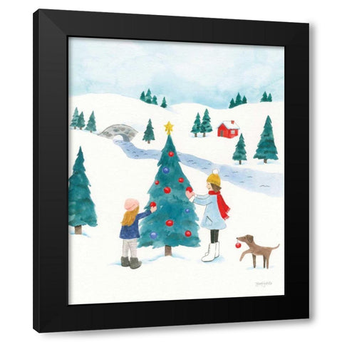 Winter Scene II Black Modern Wood Framed Art Print with Double Matting by Jackson, Jenaya