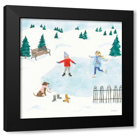 Winter Scene III Black Modern Wood Framed Art Print with Double Matting by Jackson, Jenaya