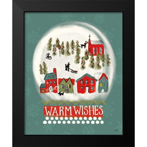 Winter Village II Black Modern Wood Framed Art Print by York, Leah