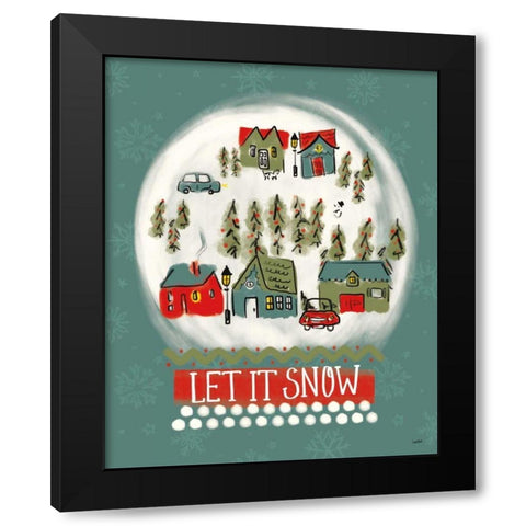 Winter Village III Black Modern Wood Framed Art Print with Double Matting by York, Leah