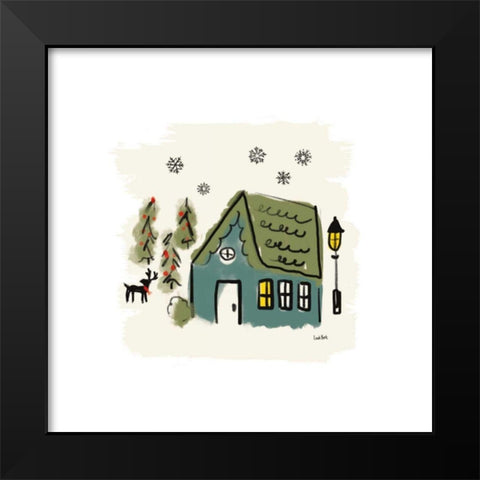 Winter Village VI Black Modern Wood Framed Art Print by York, Leah