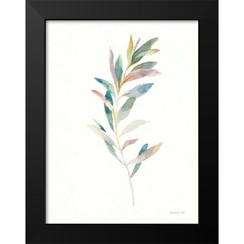 Greenery I Black Modern Wood Framed Art Print by Nai, Danhui