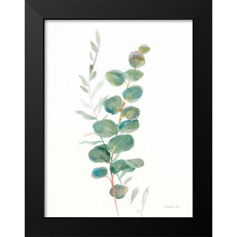Greenery III Black Modern Wood Framed Art Print by Nai, Danhui