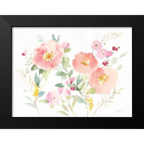 Watercolor Jewels I Black Modern Wood Framed Art Print by Nai, Danhui