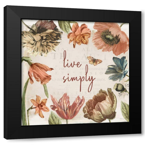 Antiquarian Blooms VII Black Modern Wood Framed Art Print with Double Matting by Pertiet, Katie