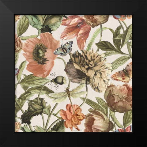 Antiquarian Blooms Pattern IA Black Modern Wood Framed Art Print by Pertiet, Katie