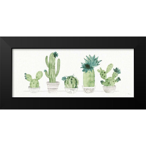 Sweet Succulents I Panel Black Modern Wood Framed Art Print by Studio, Pela