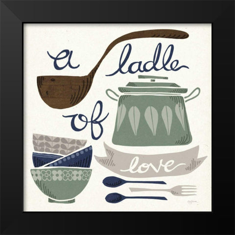 A Ladle of Love Winter Black Modern Wood Framed Art Print by Urban, Mary