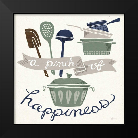 A Pinch of Happiness Winter Black Modern Wood Framed Art Print by Urban, Mary