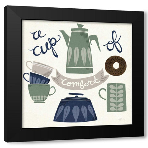 A Cup of Comfort Winter Black Modern Wood Framed Art Print with Double Matting by Urban, Mary